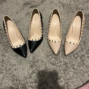 Heel Pumps - black and cream